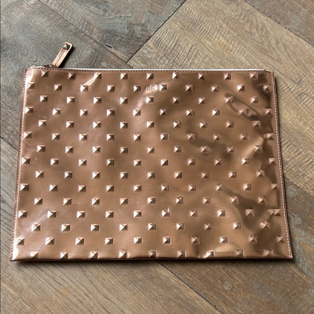 Ela Rose Gold Studded Editor’s Pouch Clutch